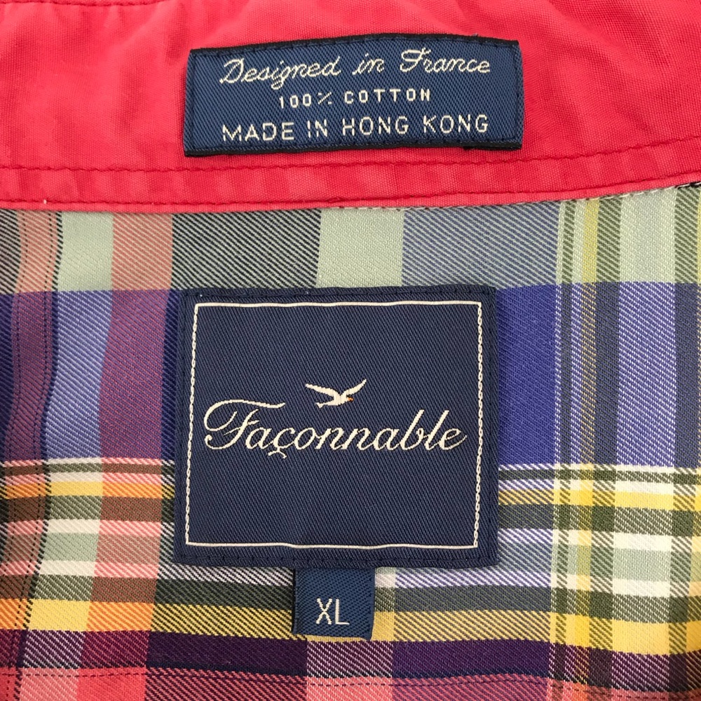 Faconnable Button Down Long Sleeve Plaid Shirt - Picture 4 of 5